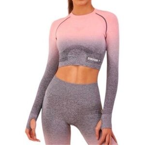 Gymshark Ombre Long Sleeve Crop Top - Size M